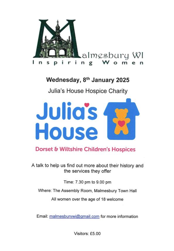 Malmesbury WI - Julia's House Hospice Charity 